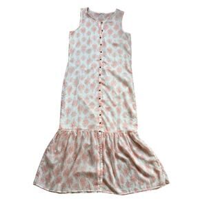 Lucky Brand Maxi Dress Womens Pink Sleeveless Cottagecore Ruffle Bohemian Boho